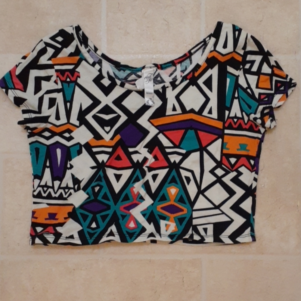 Tribal print crop top
